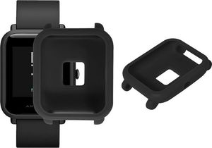 4kom.pl Etui silikonowe do Smartwatch Xiaomi Amazfit Bip Czarne uniwersalny 6