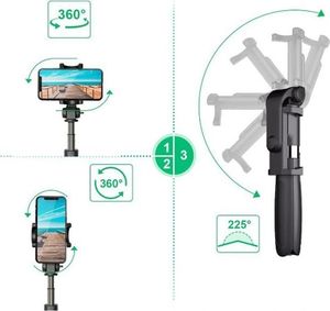 Selfie stick Apexel Apexel APL-D4H Selfie stick L01 Tripod Uchwyt do telefonu Bluetooth uniwersalny 13