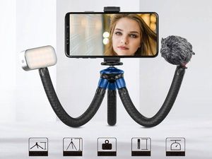 Selfie stick Apexel Apexel APL-JJ07 Statyw gorilla tripod uchwyt na telefon aparat 1/4 Blue uniwersalny 4