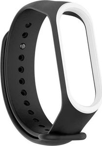 Alogy Opaska zamienna pasek alogy do Xiaomi Mi Band 3/4 czarno-biały uniwersalny 2
