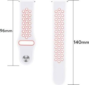 Alogy Sportowy pasek soft band Alogy do Samsung Gear S3/ Watch 46mm Biało-różowy uniwersalny 5
