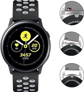 Alogy Sportowy pasek soft band Alogy do Samsung Gear S3/ Watch 46mm Czarno-biały uniwersalny 3