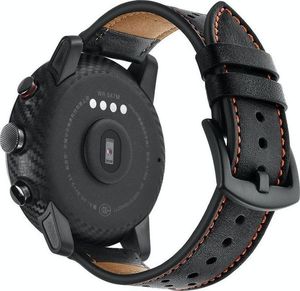 Alogy Skórzany pasek Alogy leather band do Xiaomi Amazfit Stratos 2 czarny uniwersalny 2