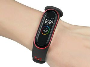 Alogy Sportowy pasek opaska alogy do Xiaomi Mi Band 3/4 czarno-czerwony uniwersalny 4
