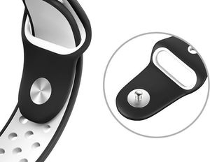 Alogy Sportowy pasek soft band Alogy do Galaxy Watch Active 2 Czarno-biały uniwersalny 7