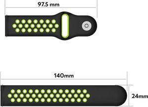 Alogy Sportowy pasek alogy soft do Xiaomi Amazfit Stratos 2 czarno-zielony uniwersalny 3