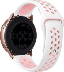 Alogy Sportowy pasek soft band Alogy do Galaxy Watch Active 2 Biało-różowy uniwersalny 2
