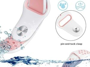 Alogy Sportowy pasek soft band Alogy do Galaxy Watch Active 2 Biało-różowy uniwersalny 3