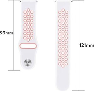 Alogy Sportowy pasek soft band Alogy do Galaxy Watch Active 2 Biało-różowy uniwersalny 4