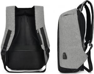 Alogy Plecak sportowy na laptopa z portem USB szaro-czarny 2
