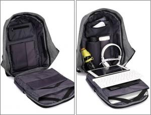 Alogy Plecak sportowy na laptopa z portem USB szaro-czarny 4