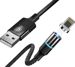 Kabel USB Cafele Kabel magnetyczny Cafele iPhone iPad iPod 3A 1.2m Quick Charge 3.0 Black uniwersalny 1