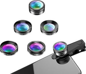 Apexel APL-DG6 Zestaw 6 Obiektywów soczewek do telefonu + pokrowiec uniwersalny 2