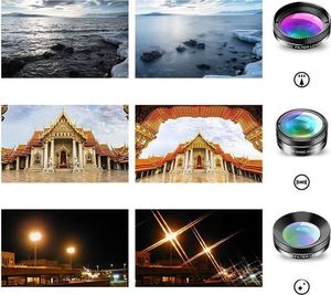 Apexel APL-DG6 Zestaw 6 Obiektywów soczewek do telefonu + pokrowiec uniwersalny 4