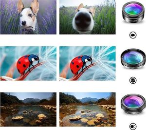 Apexel APL-DG6 Zestaw 6 Obiektywów soczewek do telefonu + pokrowiec uniwersalny 5