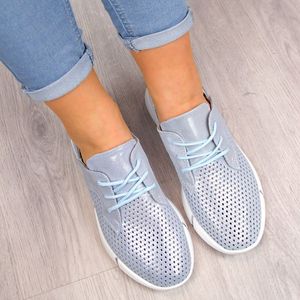 Jezzi Buty sportowe damskie skórzane ażurowe niebieskie Jezzi 37 3