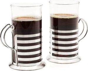 Tadar Komplet 2 Szklanek do Kawy Herbaty 280ml w Koszyczkach RETRO 1