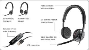 Słuchawki Plantronics Blackwire C520-M A2DP, DSP, USB (88861-02) 3