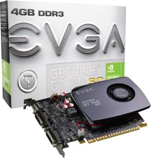 Karta graficzna EVGA GeForce GT 740 Superclocked Single Slot 4GB DDR3 (128 bit) 2x DVI, Mini-HDMI (04G-P4-2744-KR) 1
