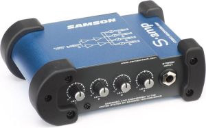 Wzmacniacz słuchawkowy Samson S-AMP miniaturowy wzmacniacz słuchawkowy stereo 4-kanały 4xJack 6.3mm (SASAMP) 1