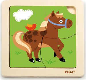 Viga Viga 51312 Puzzle na podkładce - Konik 3