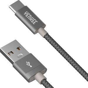 Kabel USB Yenkee USB-A - USB-C 1 m Szary (45013683) 1