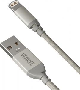 Kabel USB Yenkee USB-A - Lightning 1 m Srebrny (30015969) 1