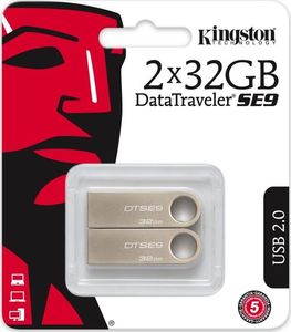 Pendrive Kingston Kingston 32GB USB 2.0 DataTraveler SE9 (Metal casing) - (2 Pack) 1