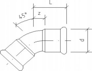 SANHA SANHA-Therm Łuk dwukielichowy 45° ZWxZW 28 3