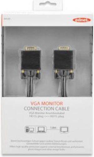 Kabel Ednet D-Sub (VGA) - D-Sub (VGA) 1.8m czarny (84530) 3
