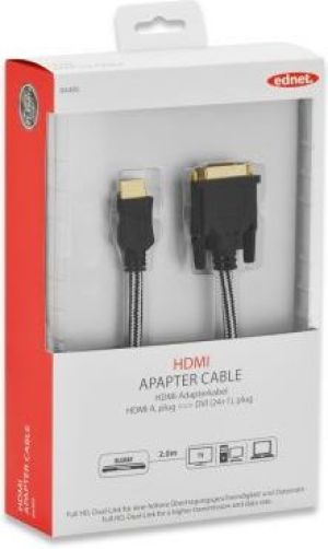 Kabel Ednet HDMI - DVI-D 3m czarny (84486) 2