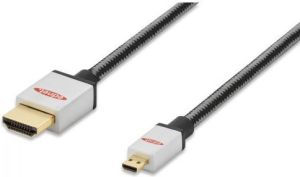 Kabel Ednet HDMI Micro - HDMI 2m srebrny (84489) 1