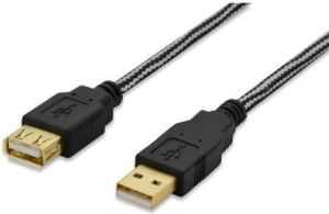 Kabel USB Ednet przedłużający USB2.0 Typ USB A/USB B, M/Ż czarny 1,8m blister premium (84189) 1