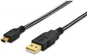 Kabel USB Ednet Kabel USB2.0 Canon Typ USB A/miniUSB B(5pinów), M/M czarny 3.0m blister (84185) 1