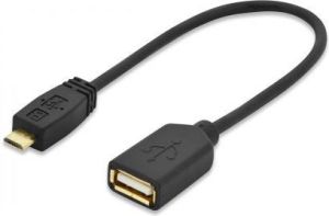 Adapter USB Ednet adapter USB2.0 OTG Typ microUSB B/USB A, M/Ż czarny 0,2m blister premium (84192) 1