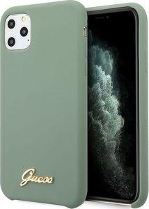 Guess Guess GUHCN65LSLMGKA iPhone 11 Pro Max khaki hard case Silicone Vintage Gold Logo 1