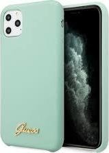 Guess Guess GUHCN65LSLMGG iPhone 11 Pro Max zielony/green hard case Silicone Vintage Gold Logo 1