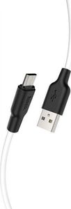 Kabel USB Hoco USB-A - microUSB 1 m Biało-czarny (6931474711861) 1