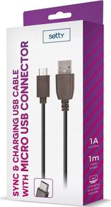 Kabel USB Setty USB-A - microUSB 1 m Czarny (GSM043214) 2