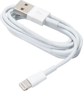 Kabel USB TelForceOne Kabel USB do iPhone 8-PIN biały woreczek 50 cm 1A 1