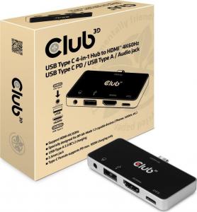 Stacja/replikator Club 3D 4w1 USB-C (CSV-1591) 3