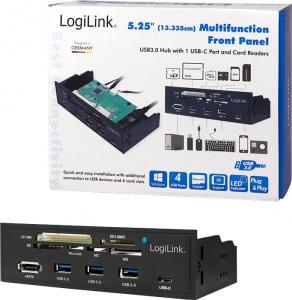 LogiLink Panel przedni USB 3.0 + USB-C + eSATA + czytnik kart (UA0341) 5