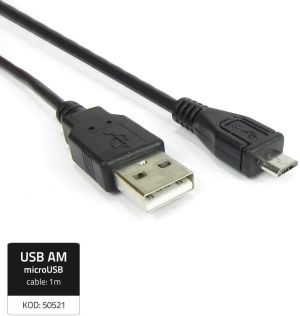 Kabel USB Qoltec USB-A - microUSB 1 m Czarny (50521) 1