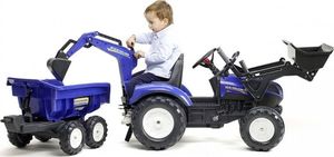 Falk Traktor na pedały New Holland + akcesoria niebieski 4