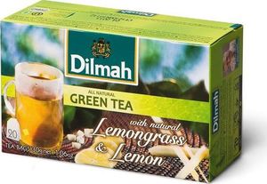 Actis DILMAH Herbata zielona z trawą cytrynową i naturalnym aromatem cytryny, opakowanie 20 sztuk 1