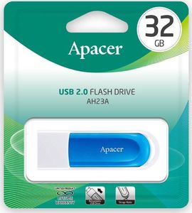 Pendrive Apacer Apacer USB flash disk, 2.0, 32GB, AH23A, niebieski, niebieska, AP32GAH23AW-1, z wysuwanym złączem i oczkiem na brelok 1