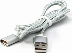 Kabel USB Red Fighter USB-A - Magnetyczne 1 m Srebrny 2