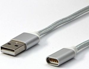 Kabel USB Red Fighter USB-A - Magnetyczne 1 m Srebrny 3