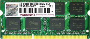 Pamięć do laptopa Transcend SODIMM, DDR3, 4 GB, 1066 MHz, CL7 (TS4GAP1066S) 1