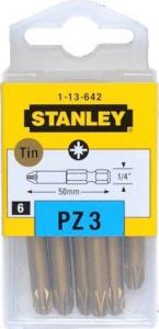 Stanley końcówka 1/4'' długa Pz3 x 50mm TORS.HARD TIN 6 sztuk (13-642-1) 1